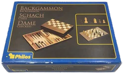 Philos 3-in-1 Spiele-Kompendium – Schach, Backgammon & Dame aus Holz – Vorschau 2