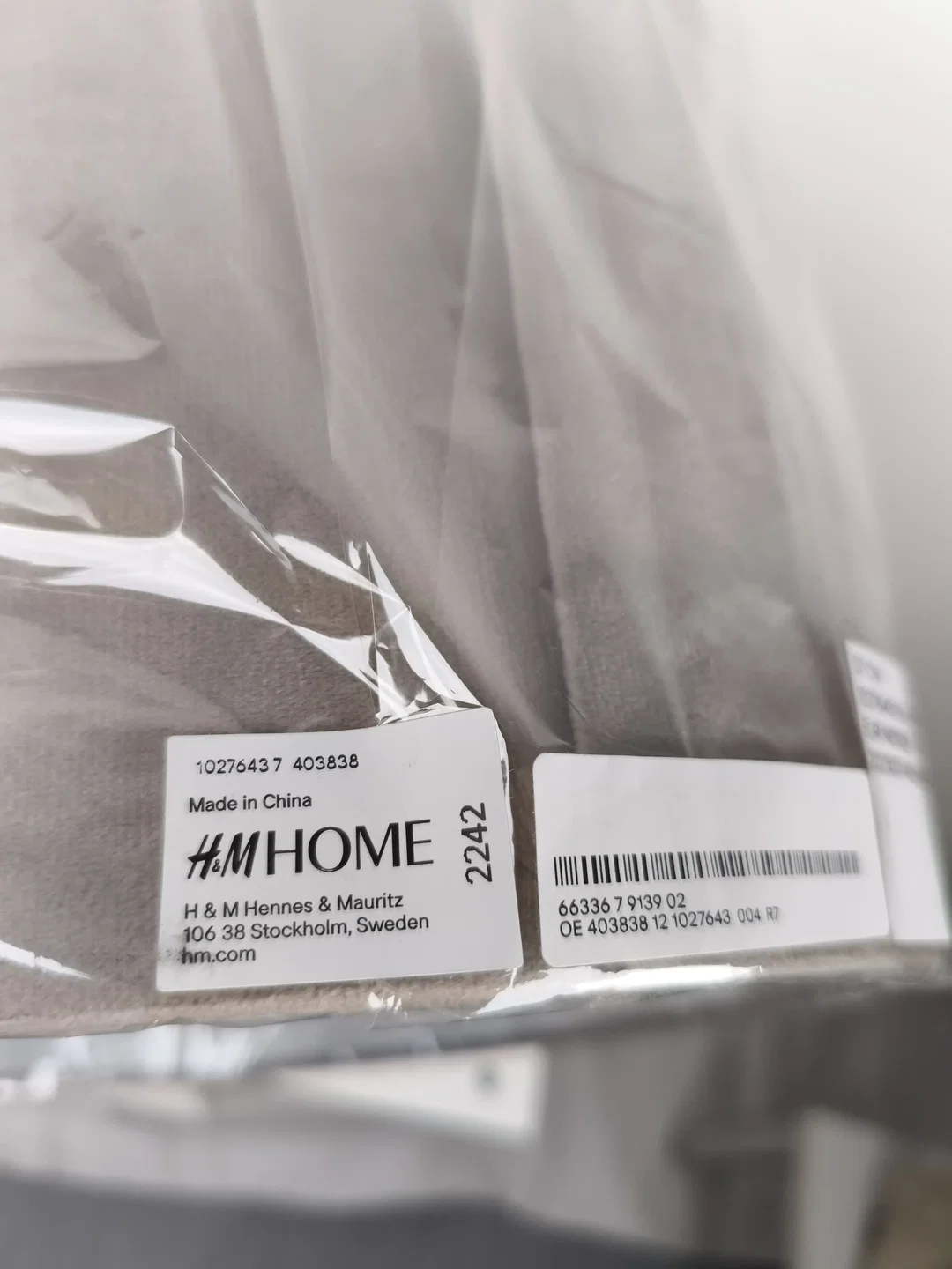 H&M home, Lampenschirm Samt, graubeige, neu – Bild 5