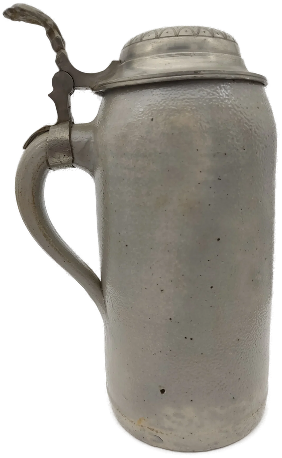 Bierkrug Steinzeug mit Geprägter Zinndeckel  1 L | Mit Charakterspur - Bild 4