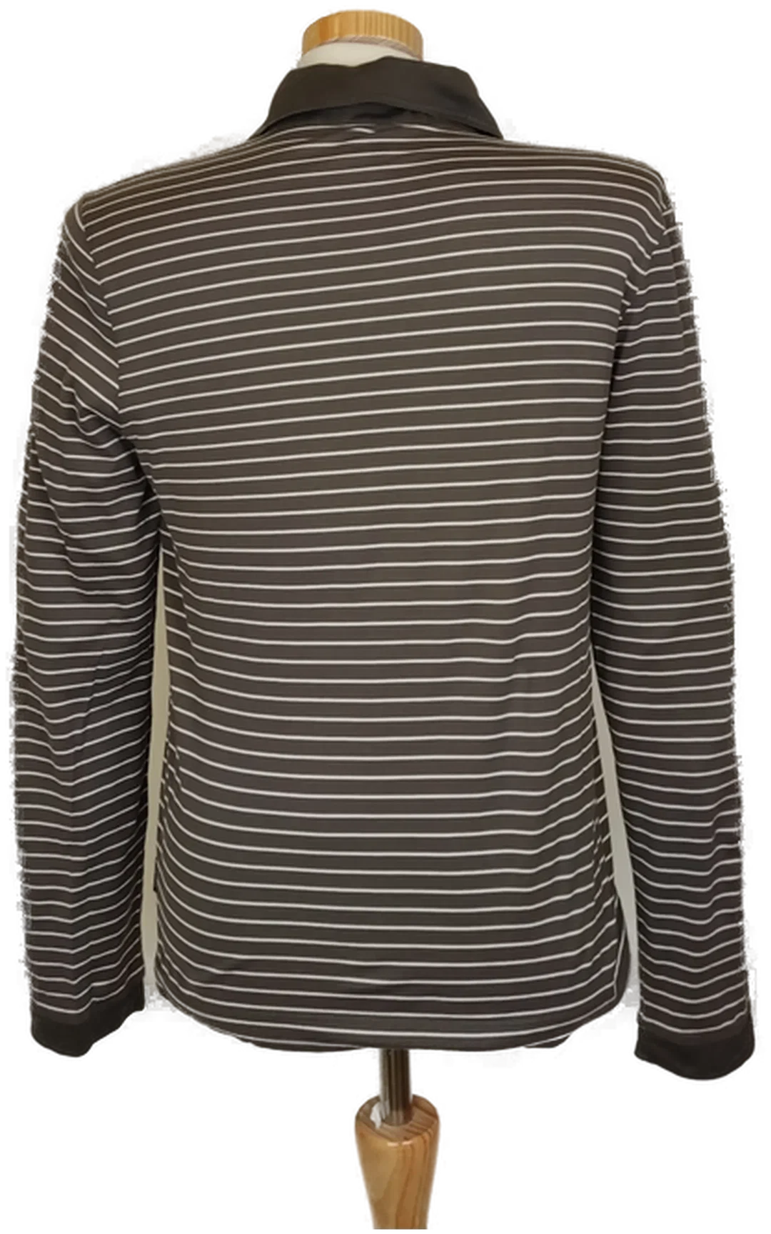 Hugo Boss Herren Polo Langarm Shirt braun/weiß gestreift Gr. M – Bild 4