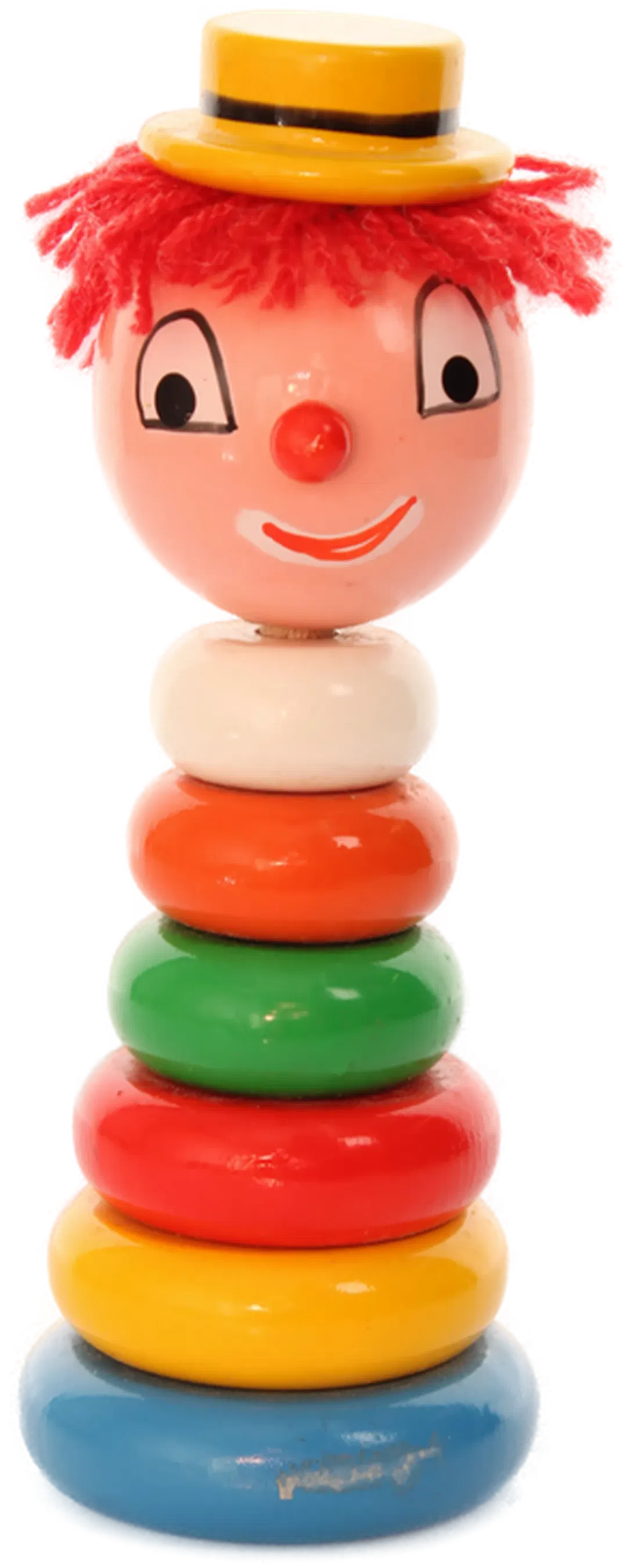 Bunter Holz Clown – Vintage Steckspielzeug für Kinder - Bild 4