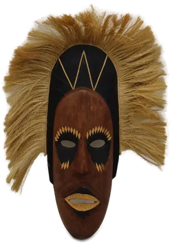 Afrikanische Maske Holz braun/mehrfarbig - Bild 1