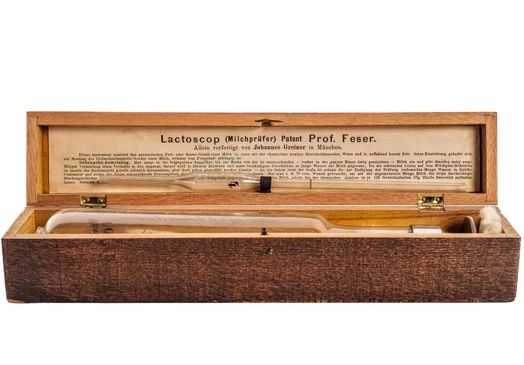Lactoscop Milchprüfer Patent Prof. Feser komplett in Holzbox - Bild 1