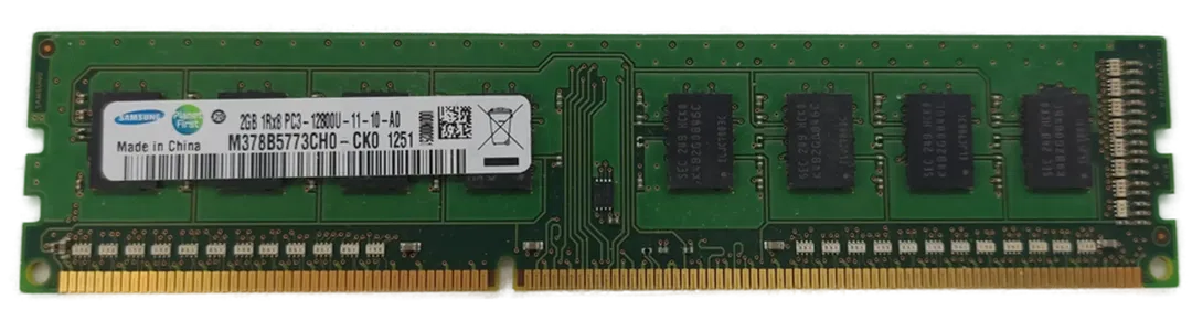 Samsung 2GB DDR3 1Rx8 PC3-12800U-11-10-A0 Arbeitsspeicher / RAM  - Bild 1