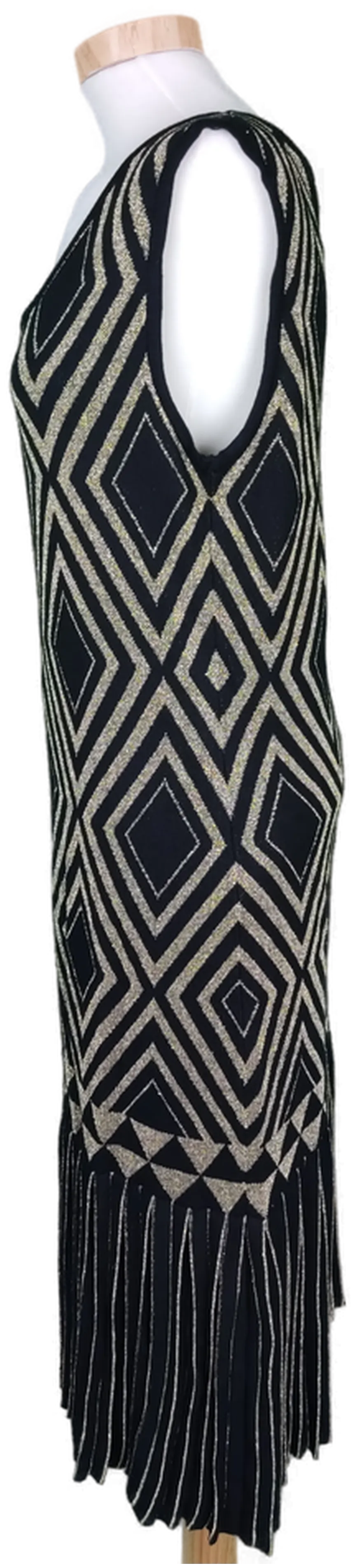 Mona Damen Strickkleid schwarz/gold - 44 – Bild 2