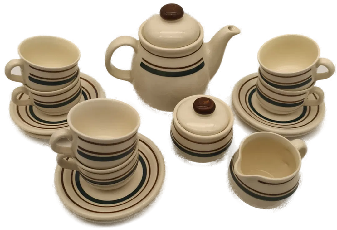 Keramik-Kaffeeservice Beige | Ostalgie-Charme - Bild 1