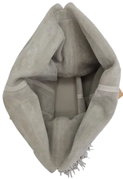 Max V. Koenig Damen Lederhandtasche mit Fransen, grau/creme - Höhe ca. 50 cm - Bild 4