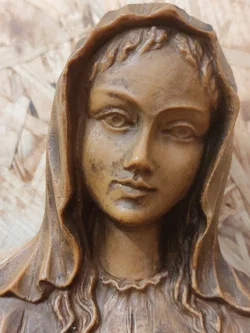 Holz-Wandbild Madonna mit Kind 40 cm | Handgearbeitet - Bild 8