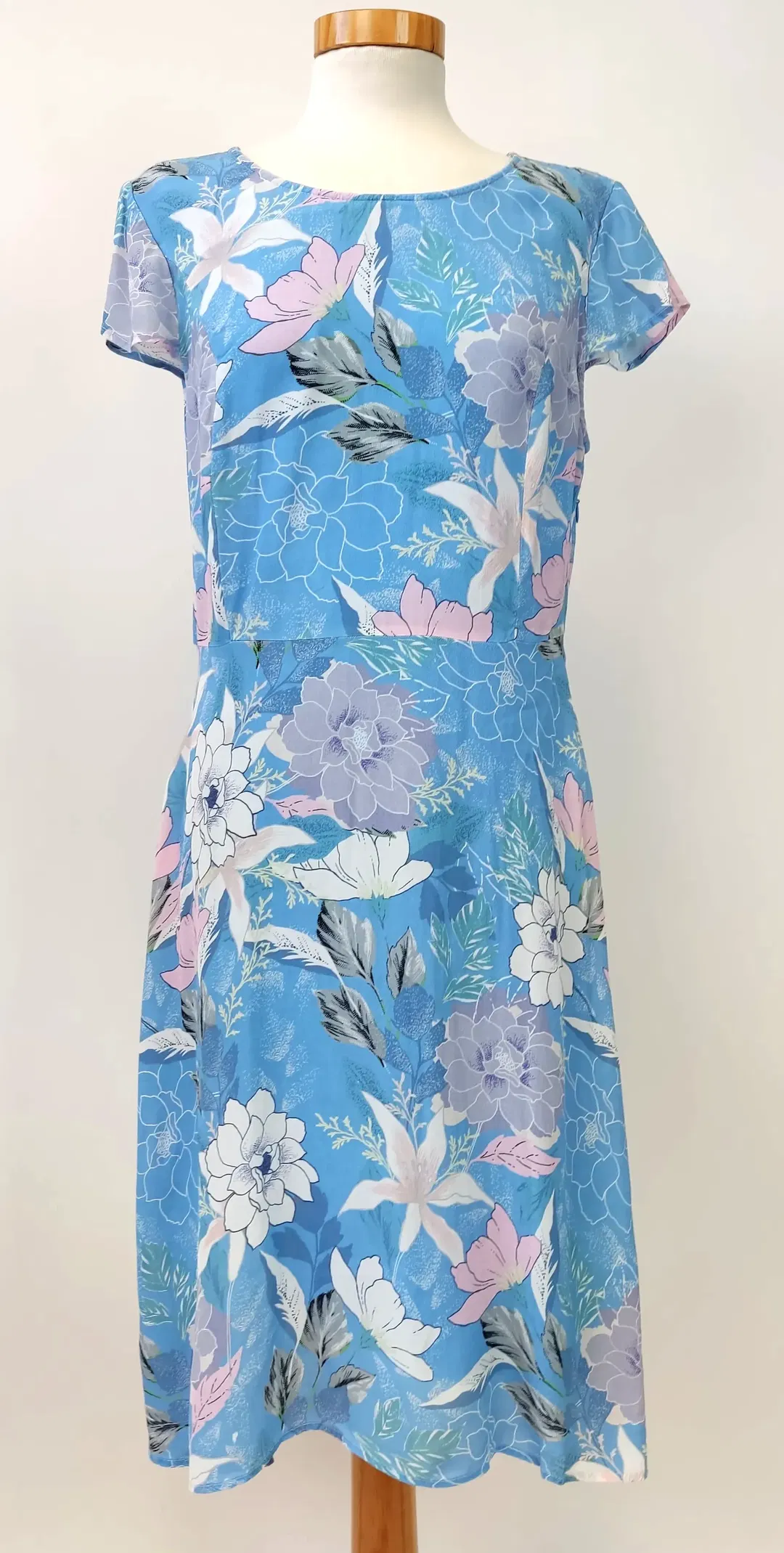 JONES Damenkleid hellblau mit Blumenmuster - Gr. 38 - Bild 4