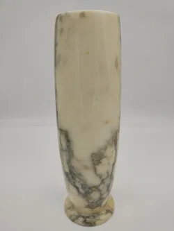 Große Marmor-Vase / beige-grau - Bild 2
