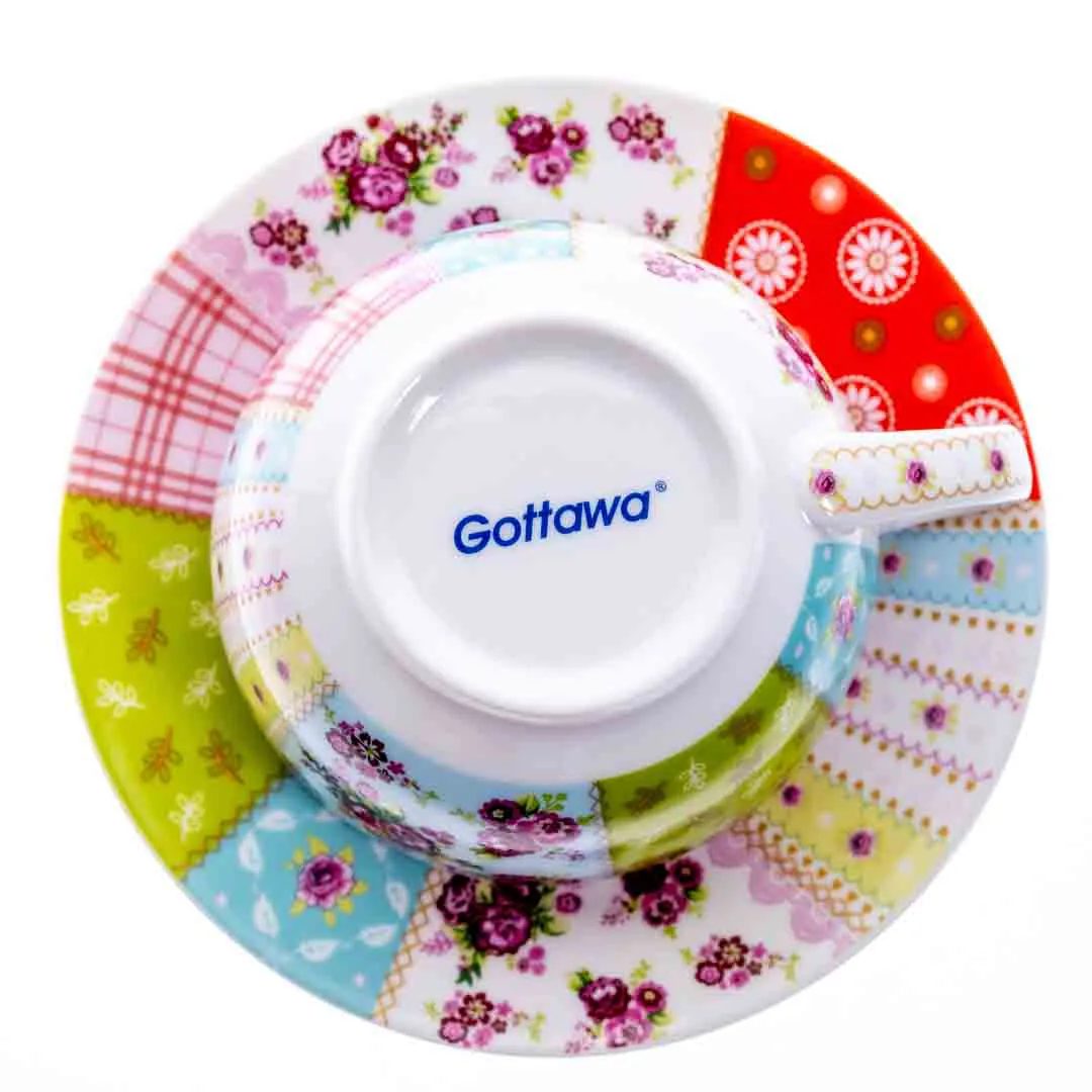 Gottawa Porzellan/Keramik "Tea for one" Set 4teilig Teekanne mit Tasse und Untertasse – Bild 2