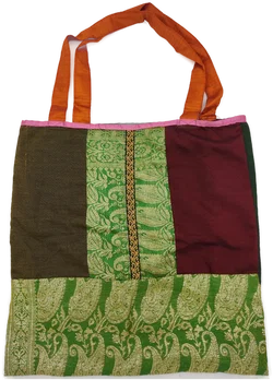 Patchwork Tote Bag Seide, Brokat | Thai-Boho-Schatz - Bild 4