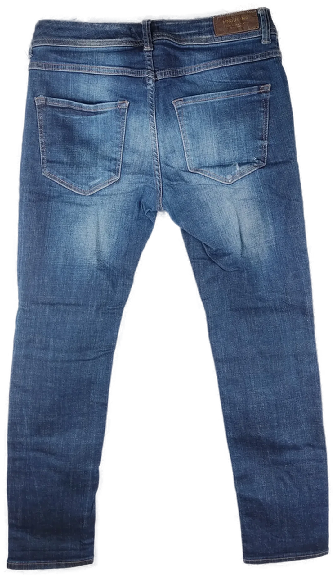 Jeans "MNG Collection", lang mit Stretch und Reißstellen, blau mit Taschen, Größe 36 – Bild 2