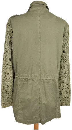 Ann Christine Damen Jacke mit Spitzenärmel olivengrün - S/36 - Bild 2