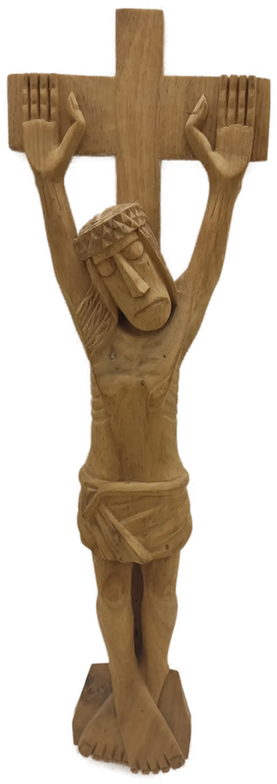 Modernes Kruzifix aus massivem Holz – Handgeschnitzte Sakralkunst - Bild 1