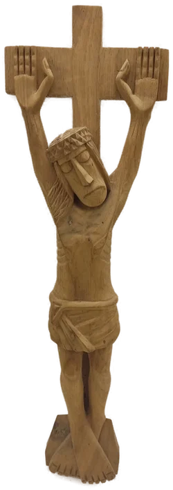 Modernes Kruzifix aus massivem Holz – Handgeschnitzte Sakralkunst - Bild 1