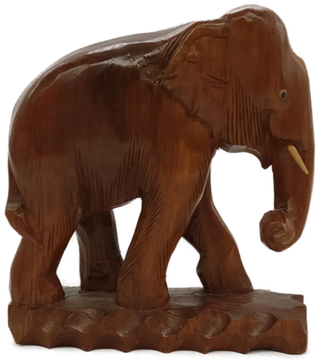 Geschnitzte Holzfigur "Elefant" in braun, Höhe 25cm – Bild 2