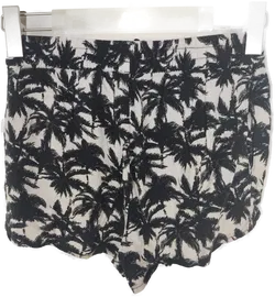 Schwarze gemusterte H&M Shorts mit Gummizugbund - Größe 34 (geschätzt) - Bild 2