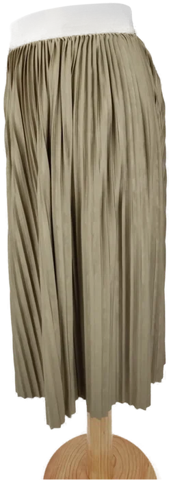 Plisseerock 'JDY', kakifarben mit Gummizugbund, Größe M - Bild 2