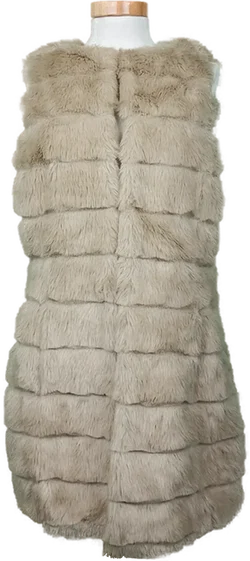 Yaya Damen Kunstfellweste beige Gr. M – Vorschau 1