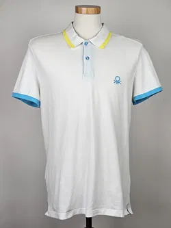 UNITED COLORS OF BENETTON Herren Poloshirt, weiß - Gr. L  - Bild 1