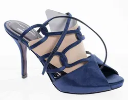 RODO High Heels – Satin Pumps in Dunkelblau – Größe 39 – Made in Italy - Bild 2