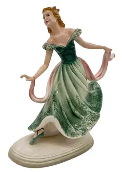 Große Rokoko-Tänzerin – Handbemalte Porzellanfigur (Höhe 38 cm) – mit Fingerschaden! - Bild 1