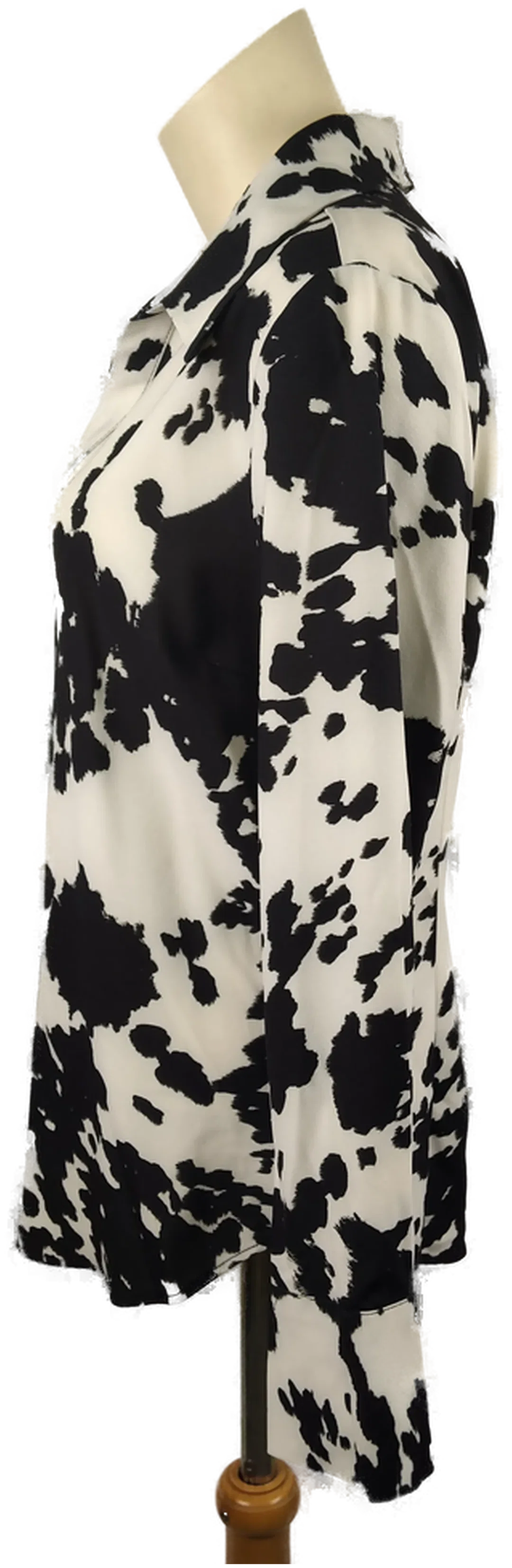 Zara Damenbluse Größe 44 in Schwarz-Weiß | Animal Print – Bild 2