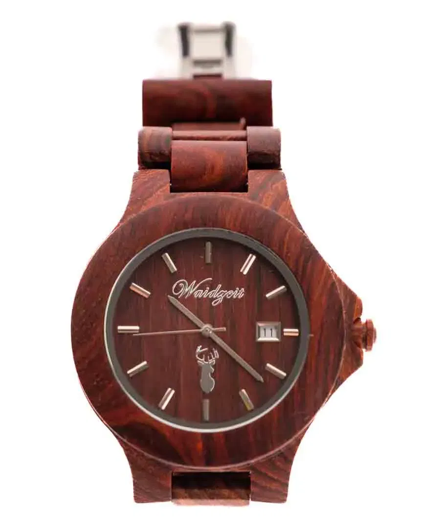 Uhr Waidzeit Gams Platzhirsch Holz-Armbanduhr Walnuß - Bild 1