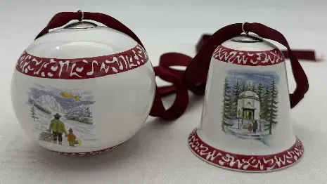 Christbaumkugel und Glocke aus Porzellan - Bild 4