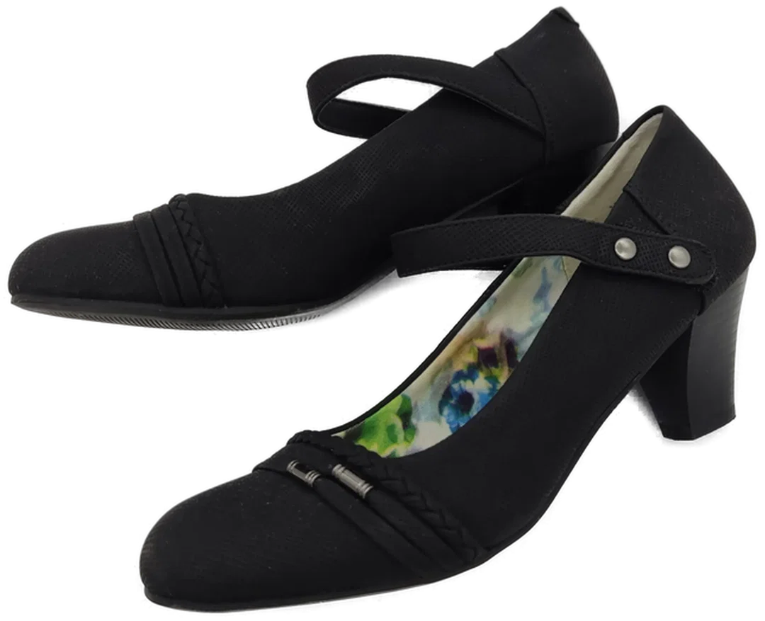 Pumps "seveneast", schwarz mit Riemchen, Größe 38 – Bild 2