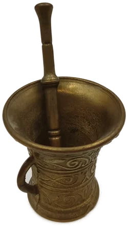Vintage Messing-Mörser mit Stößel – Dekorativer Apotheker-Mörser aus Metall mit Ornamenten