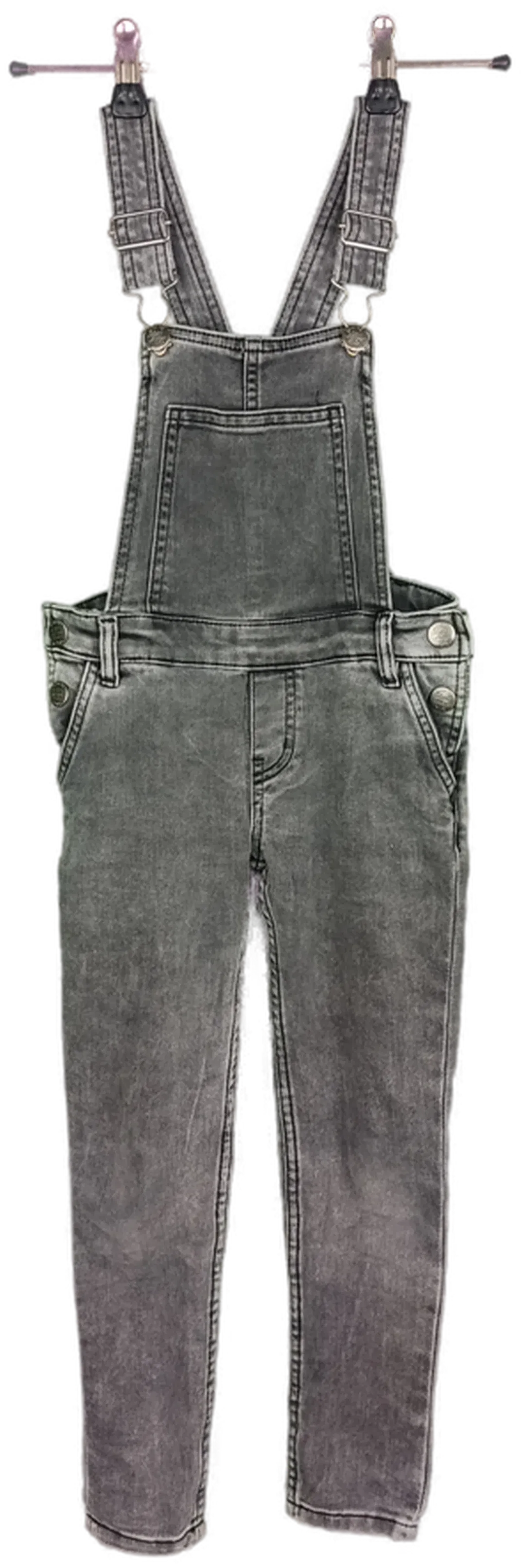 H&M Mädchen Jeans-Latzhose dunkelgrau - 116 - Bild 1
