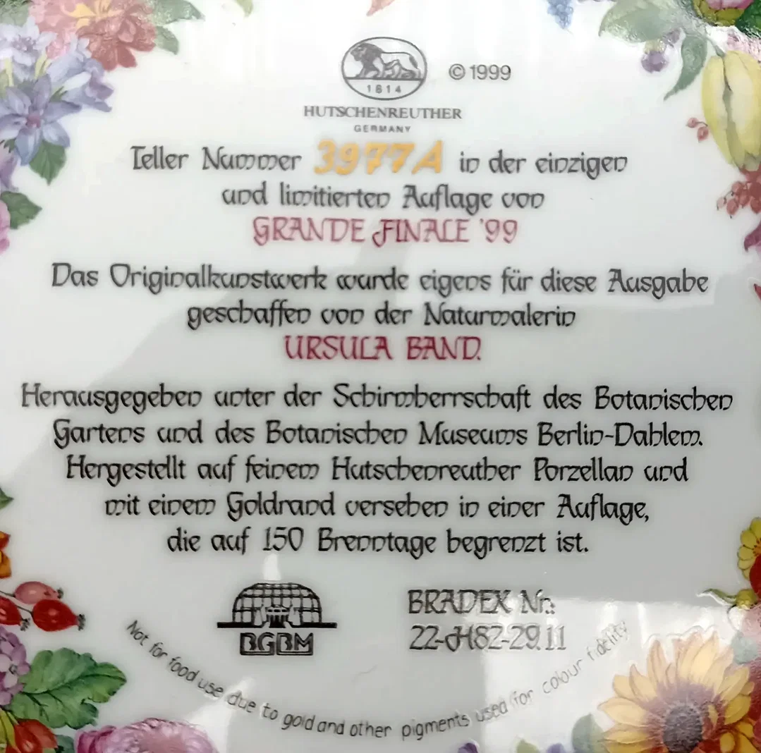 Hutschenreuther Sammelteller - „Grande Finale 1999“ von Ursula Band (Teller 3977 A) – Bild 3
