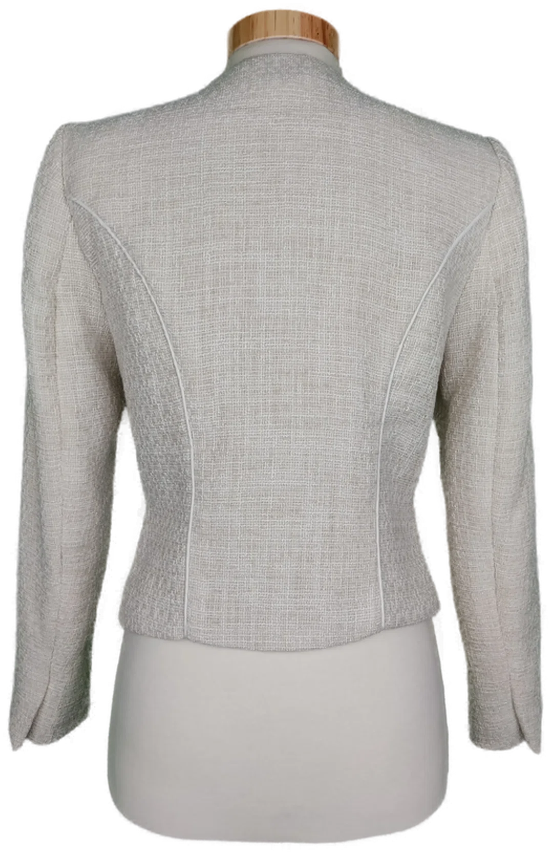 H&M Damen Kurzblazer naturweiß in Leinenoptik - XS/34 – Bild 2