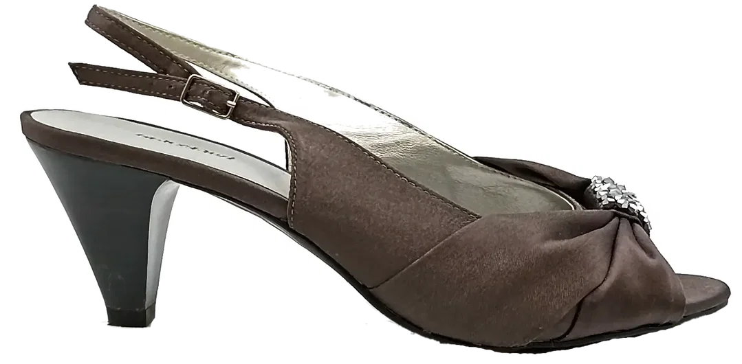 Graceland Damen Peeptoe Slingback Pumps grau/lila Gr. 38 – Bild 7