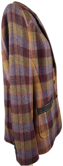 Basler Damenblazer kariert mit Kunstleder-Applikationen an den Taschen - XL/42 - Bild 3