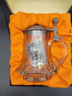 Fürsten Seidel Kristall-Bierkrug mit Messingdeckel - Bild 4