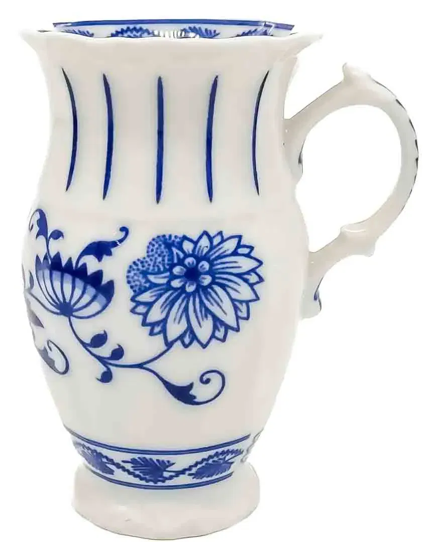 Karlovy Vary Porzellan/Keramik Krug Zwiebelmuster blau/weiß Höhe ca 11,8cm - Bild 4