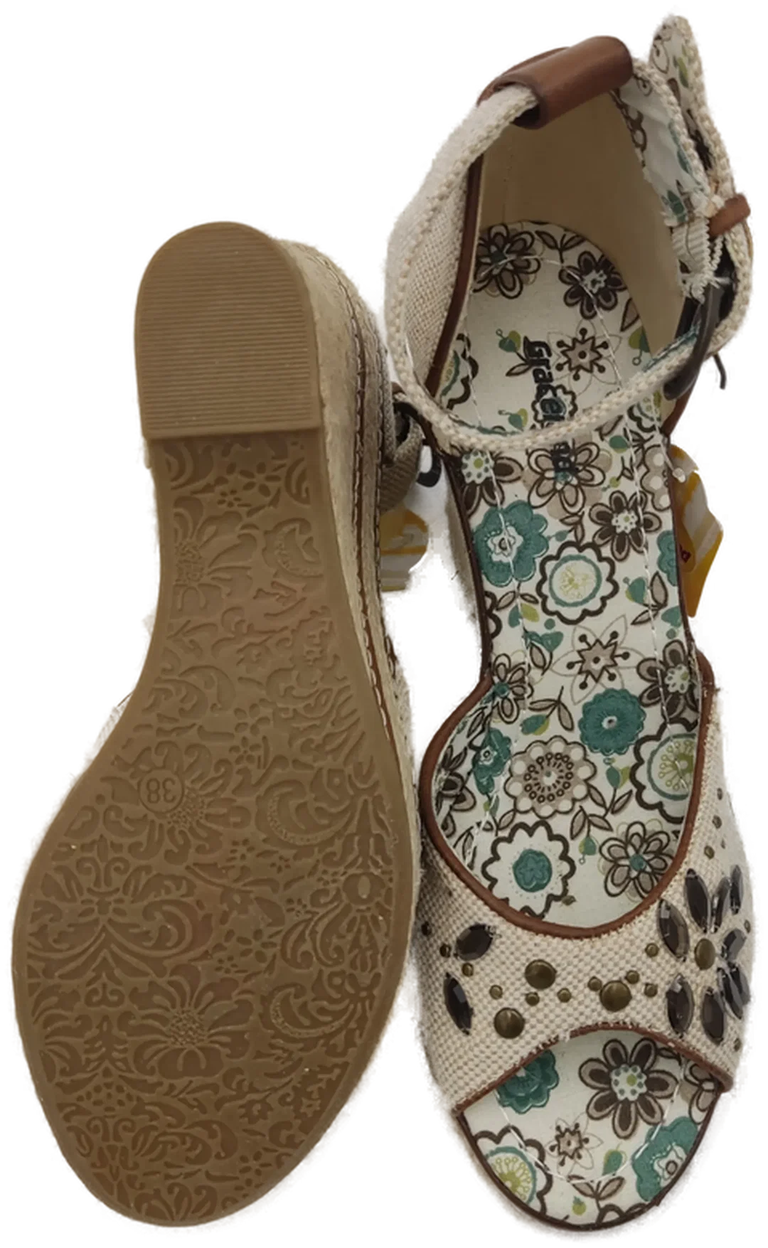 Graceland Damen Sandale beige gemustert - 38 – Bild 3
