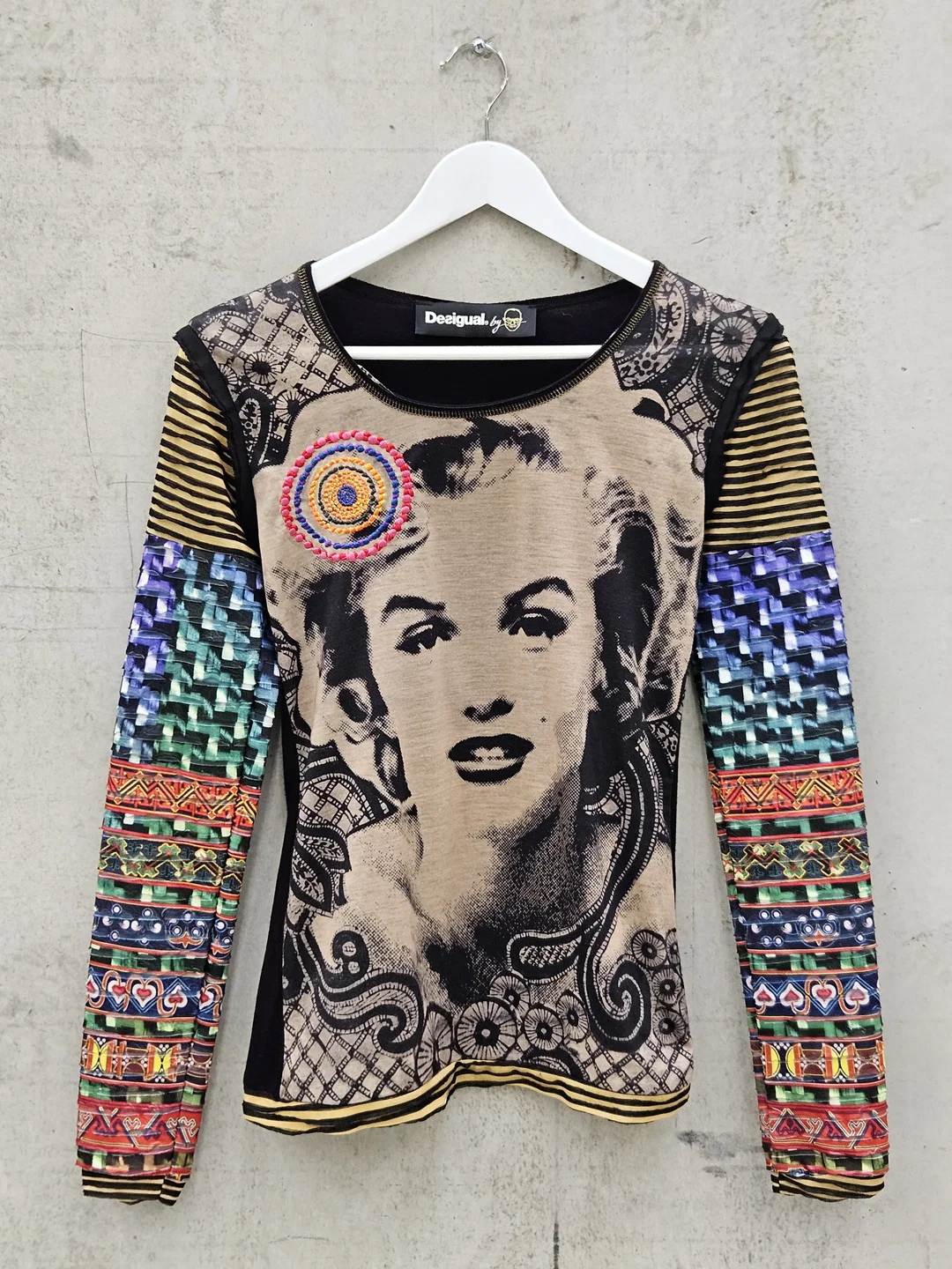 DESIGUAL Damen Langarmshirt, gemustert  Gr. S – Bild 1