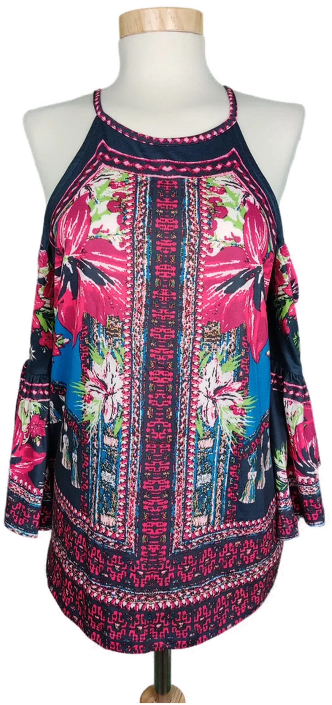 Bodyflirt Damen Blusenshirt pink/lbau gemustert - S/36/38 – Bild 2