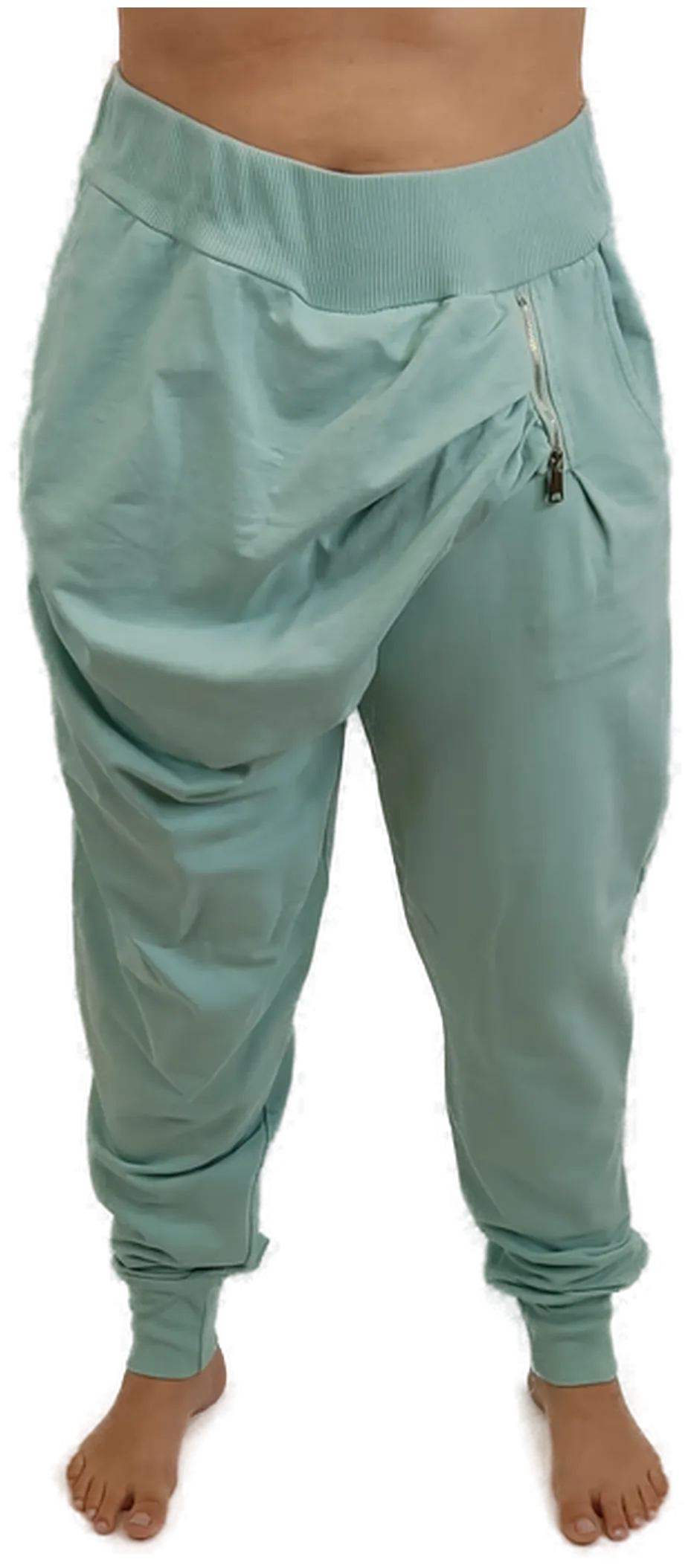 italienischer Damen Haremshose, Jersey, türkis, Gr. L - Bild 1