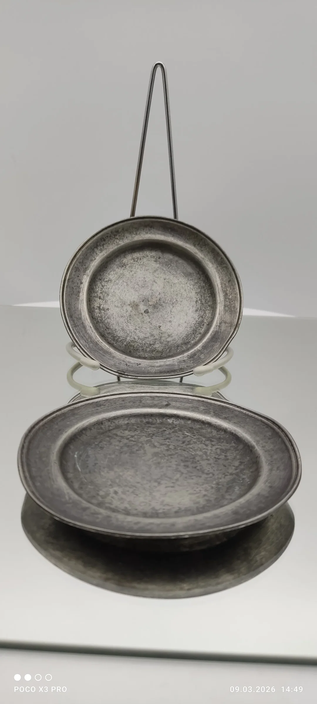 Zinn-Untersatzteller  2er Set, Mit Schönheitsfehler | Vintage-Schatz – Bild 3