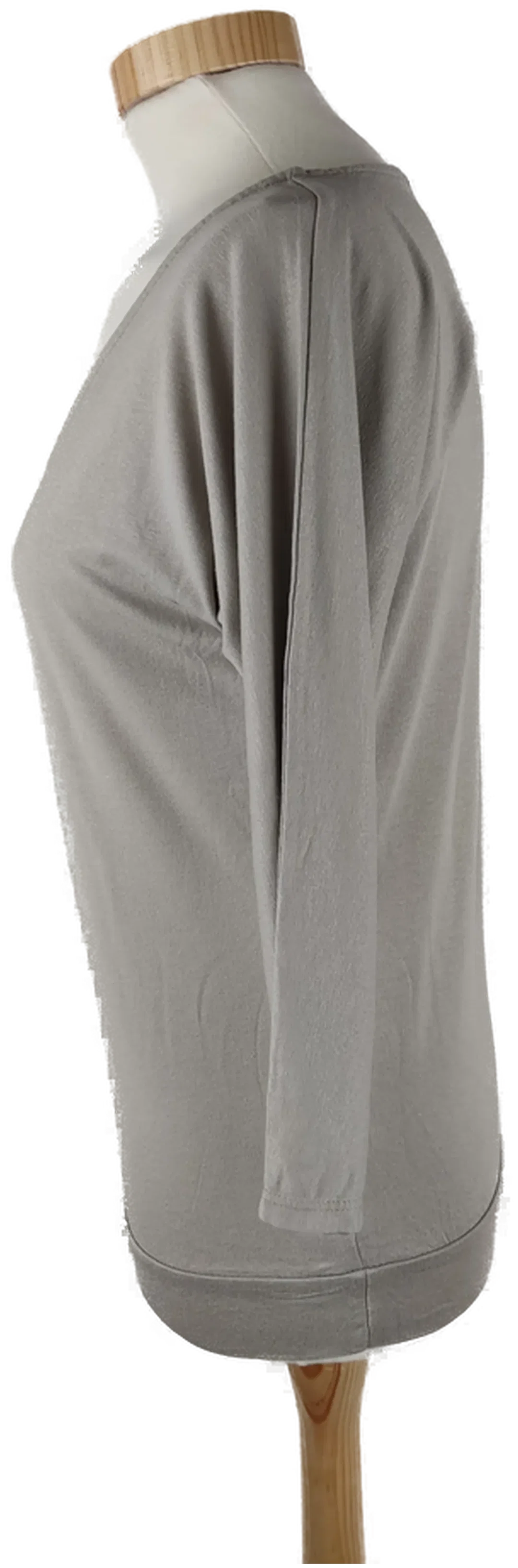 T-Shirt "Grain de Malice", dreiviertelarm mit V-Ausschnitt, grau, Größe XS – Bild 2