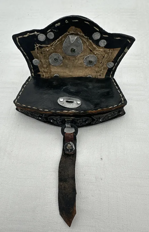 Anitke Tibet-Leder Gürteltasche Geldbörse  – Bild 2