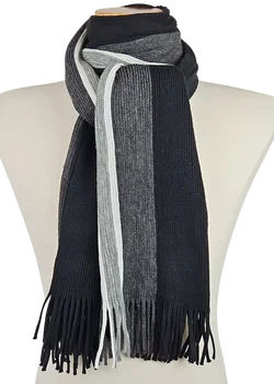 Herren Schal - schwarz/gestreift - Bild 2