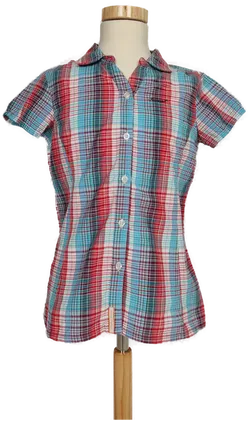 Icepeak Mädchen Bluse kariert weiß, blau, rot- 152 - Bild 1