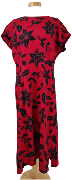 Rotes Damen Kleid mit schwarzem Blumendruck, Gr. L - Bild 1