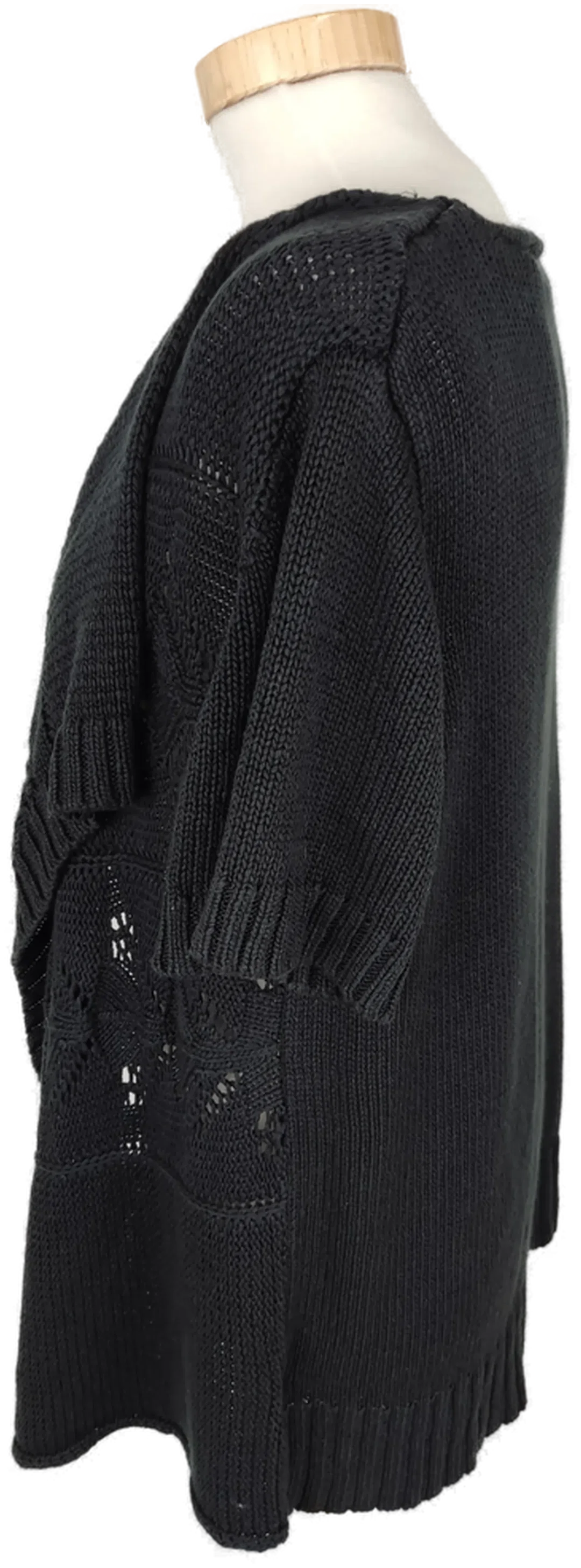 Cardigan, "Canda Collection", kurzarm, schwarz/gestrickt, Größe XL – Bild 2